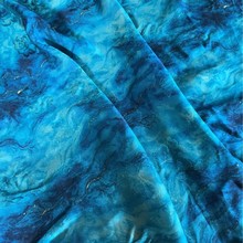 香云纱深蓝牡丹水墨提花面料 全人丝国风旗袍马甲连衣裙服装面料