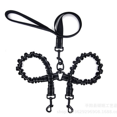 宠物用品2只狗狗尼龙缓冲双头弹力可连接牵引绳 狗带 厂家批发