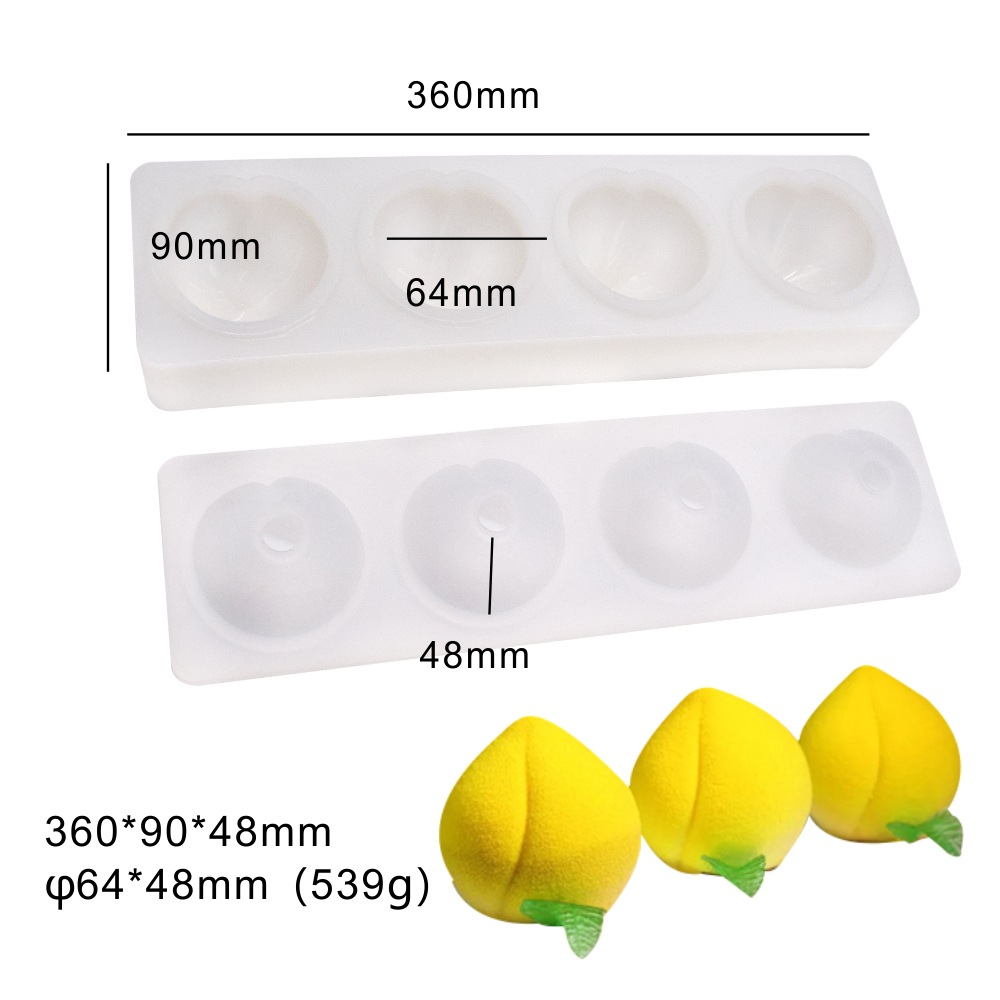 Melocotón manzana pera simulación fruta mousse pastel molde de silicona limón piña mango naranja cereza molde de postre