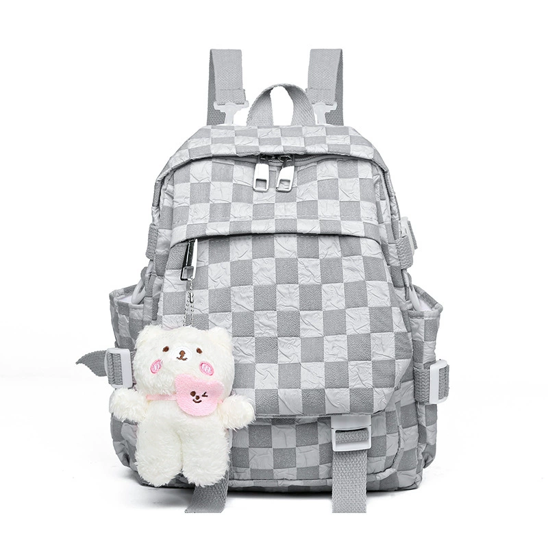 Fresh cute backpack, handheld one-shoulder bag to go out, decorative stitching