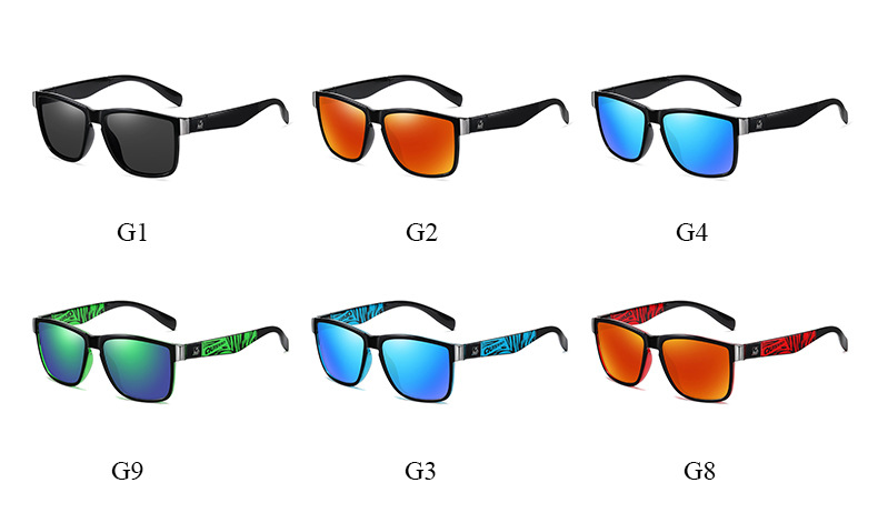 60g Weight Full Frame Glasses Structure Sunglasses Classification Casual Sports Colorful PC UV400 Protection Square Full Frame Men's Sunglasses