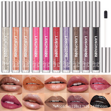 LANGMANNI爆款爆闪唇彩珠光颗粒闪亮亚马逊跨境专供全托管供货