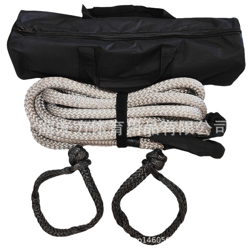 15T尼龙拖车绳 拉车绳 脱困绳 绞盘绳 软卸扣