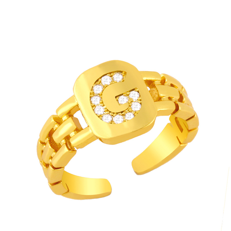 Anillo Abierto Con Letra Simple display picture 29