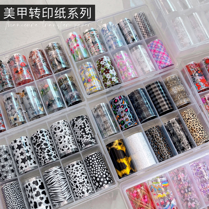 10 Transfer Paper Nail Art Jewelry New Spring Small Floral Tulip Star Sticker Boxed Nail Decorations 10 Transfer Paper Nail Art Jewelry New Spring Small Floral Tulip Star Sticker Boxed Nail Decorations