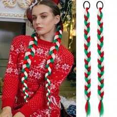 TEMU希音かつらのポニーテールの女性の長い髪のクリスマスの髪のポニーテールはカラーのお下げのポニーテールのかつらを編むことができます。