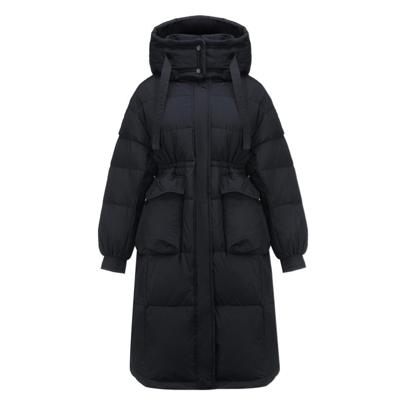 2025 New Korean Style Extra Large Size Fat mm Thickeneded Long Waist Slimming Look Hooded down Jacket for Women D128
