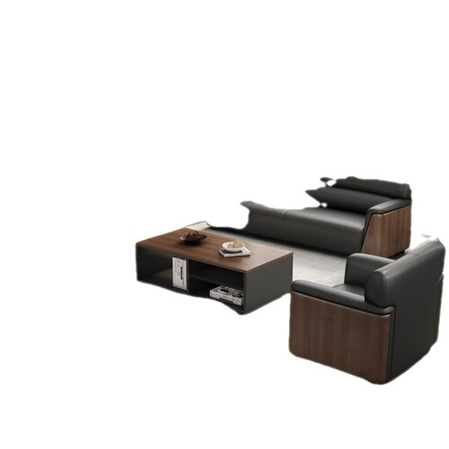 Office Sofa Set Modern Minimalist Business Reception Sofa with Coffee Table for Triple Manager's Office Meeting Room