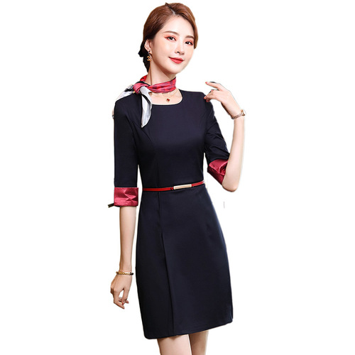 Stewardess fan uniform professional dress female worker skirt ol jewelry store beauty salon work clothes