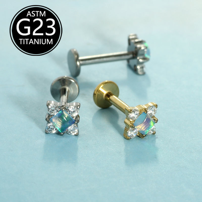 Pointed titanium steel lip stud product view