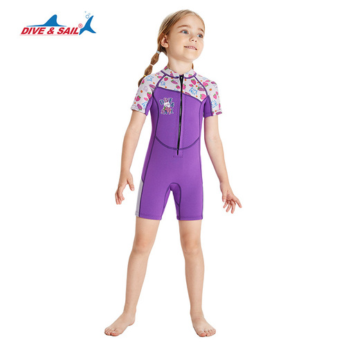 DIVE&SAIL children's wetsuit warm one-piece wetsuit big children's beach surfing jellyfish swimming snorkeling suit
