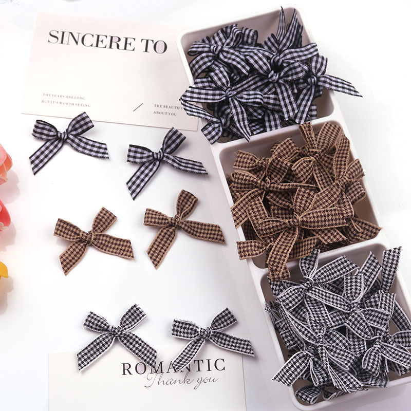 格子丝带千鸟格小蝴蝶结1cm宽格纹少女心礼品装饰辅料手工DIY材料