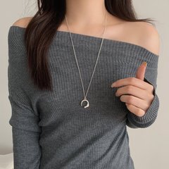韩系ins银色几何项链配饰女韩国小众设计高级感吊坠长款毛衣链