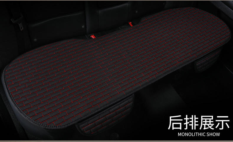 Linen Plaid Car Seat Cushion Set Universal Single Pad