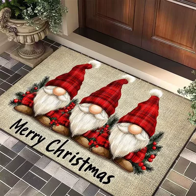 Avtomobil döşəmə paspasları — Cross-Border Temu Dropshipping Christmas Series Cartoon - christmas-22-4060-crystal-velvet