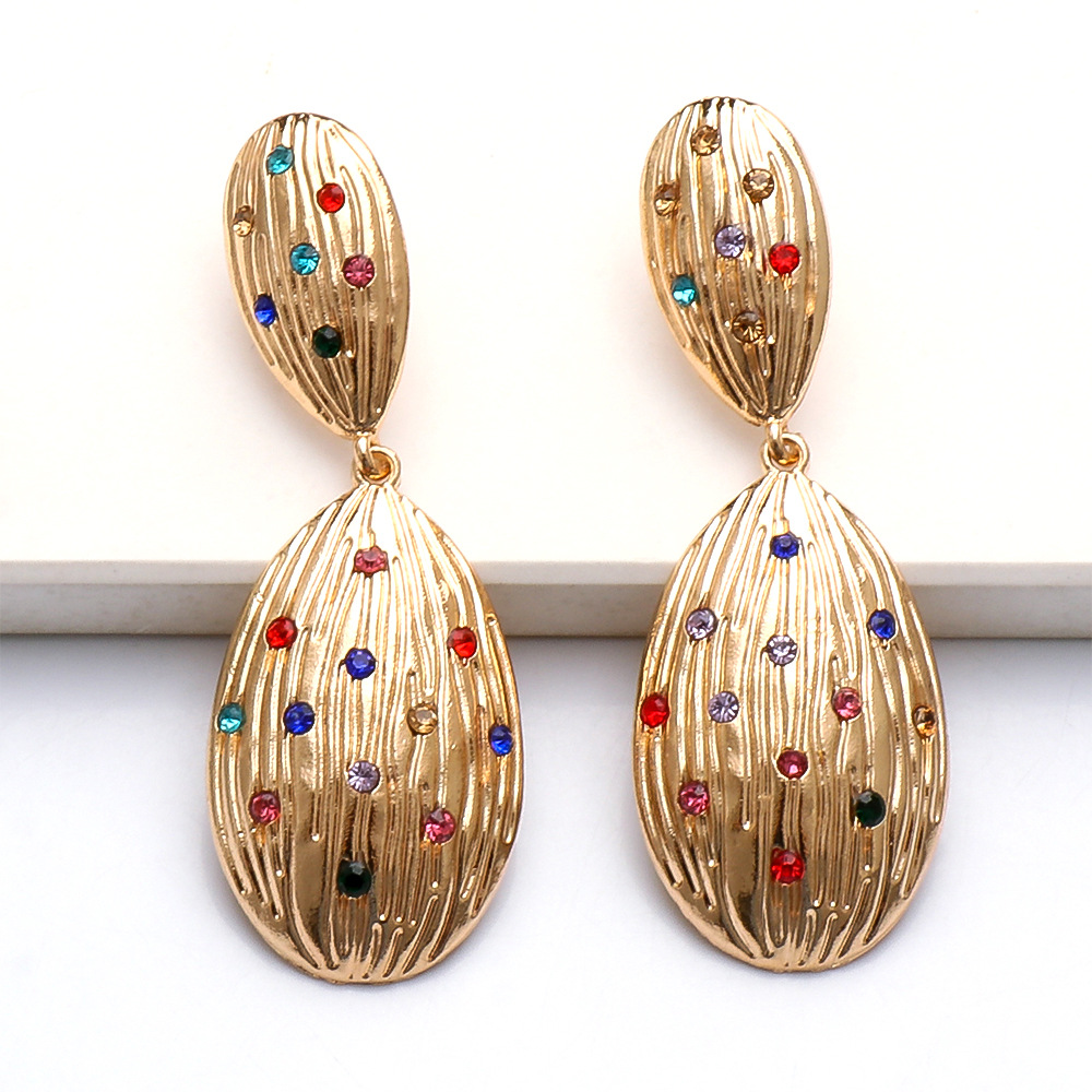 Retro Geometric Drop-shaped Alloy Earrings display picture 17