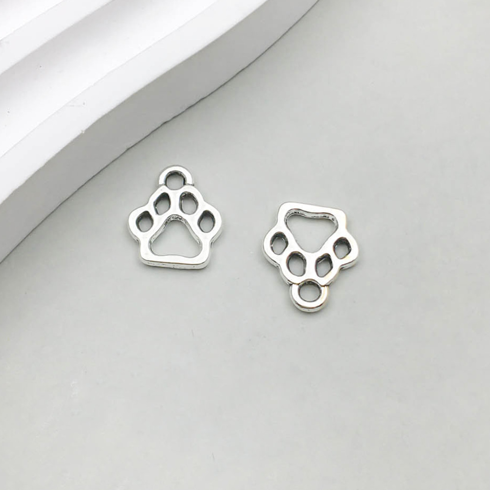 1 고대 실버 중공 스몰 사이즈 개 발 인쇄 11*13mm-0.6g-9811