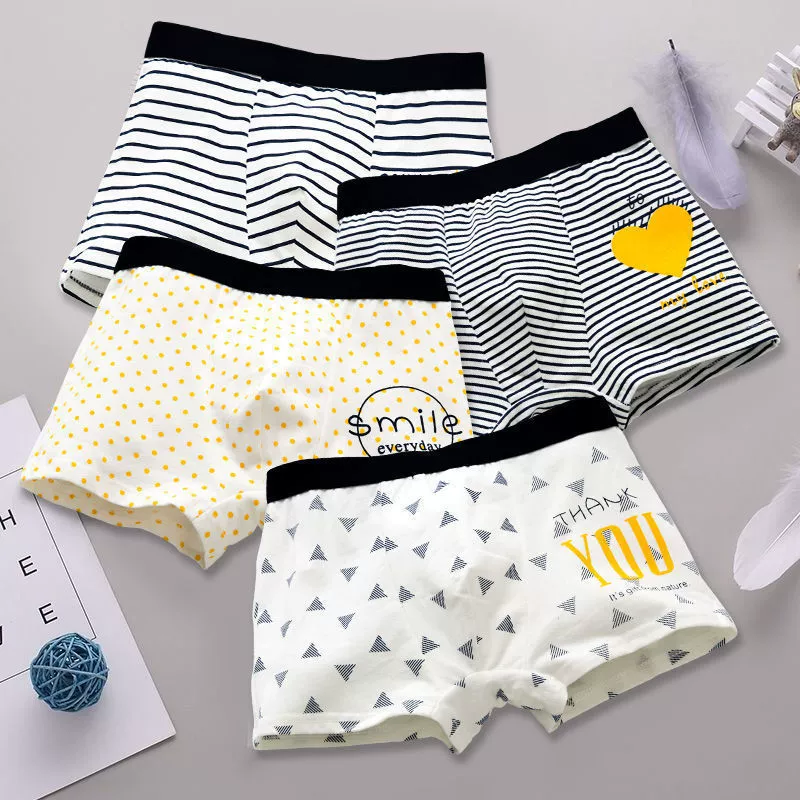 Детское нижнее белье мужское хлопковое хлопчатобумажное хлопчатобумажное детское маленькое маленькое мальчик среднего и старшего ребенка четырехугольные брюки 100 коротких волос