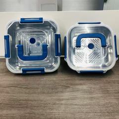 不锈钢方形保鲜盒家用冰箱食物冷冻冷鲜收纳盒户外露营带盖水果盒
