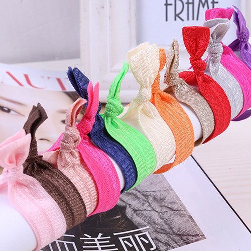 厂家直销小清新简约个性饰品不伤发打结发圈彩色高弹力皮筋批发|ru