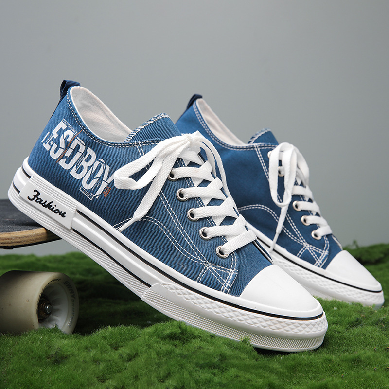 Zapatos de hombre 2024 tendencia nueva tendencia casual universal hombre bajo deportivo de suela gruesa zapatos de lona juvenil image 8