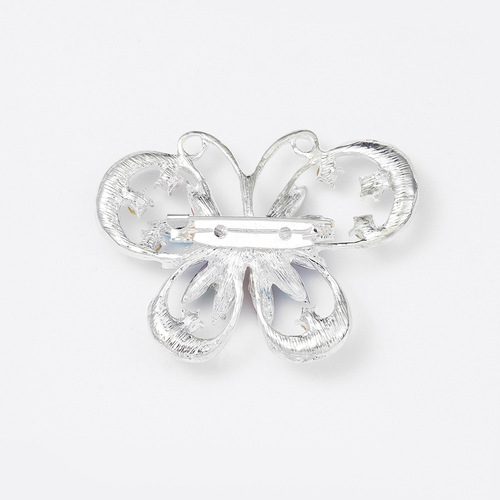Butterfly Brooch Alloy High-End Jewelry Crystal Animal Boutonniere Light Luxury Colorful Pin Accessory