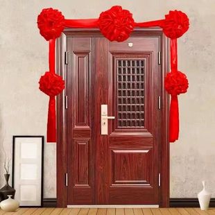 Big Red Flower Ball new house door red silk cloth flower housewarming New House joining door big red flower wedding room Red Hydrangea