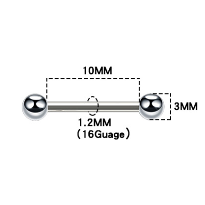F136 Titanium Alloy Double-Headed External Tooth Straight Rod Ball Eyebrow Ring G23 Tongue Nail Ear Bone Nail Piercing Jewelry detail image 6