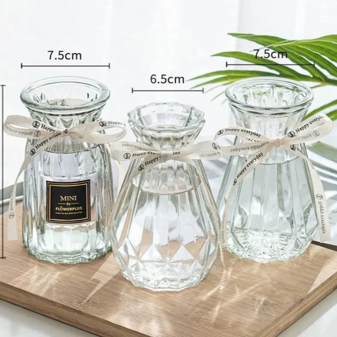 Набор из 3 предметов для волос Rins простой прозрачный стеклянный ваза