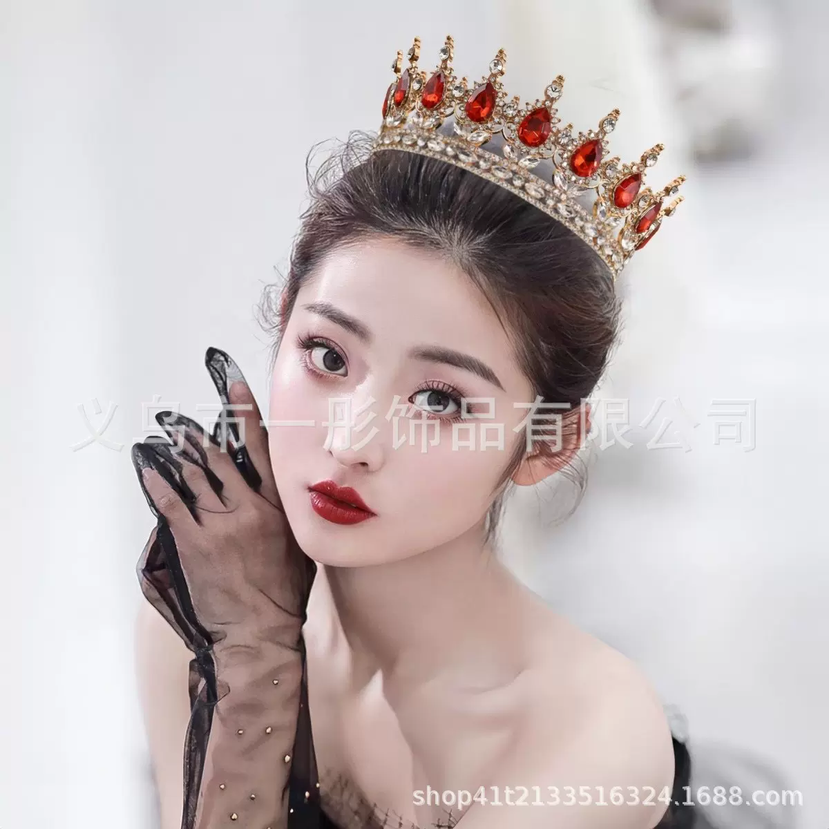 跨境复古皇冠亚马逊发饰精致高档新娘派对走秀礼服圆形皇冠厂家