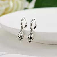 S925 пробы серебро череп уха Пряжка европейские и американские новые модные индивидуальные ретро серьги ниша панк интернет-знаменитости серьги уха Пряжка