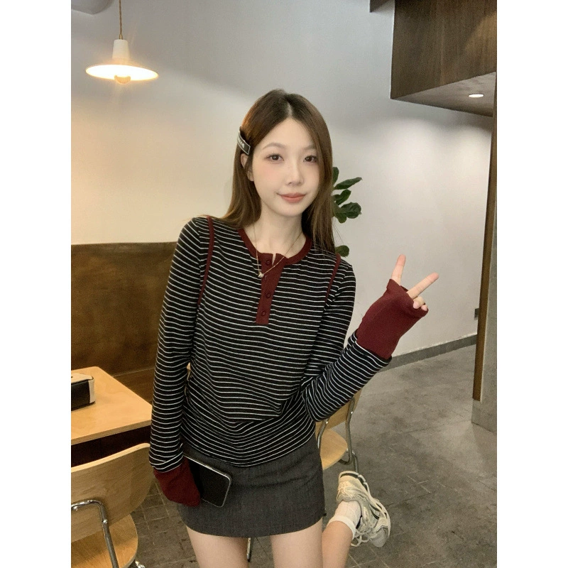 Fitted set, long-sleeve, large size (2024), Korean style