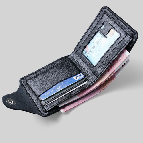 Men's Wallet Multi-Card Slot Leisure Men's Wallet Short Model New Ticket Clip Zero Wallet Double Thread Card Holder Money Clip Wholesale