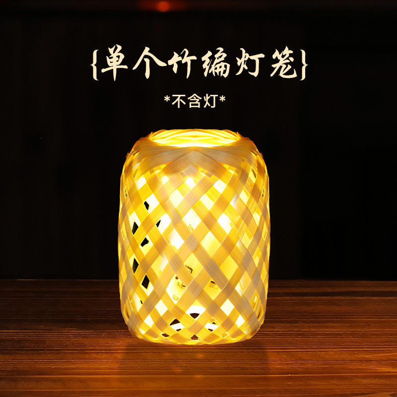 Linternas del Festival del Medio Otoño, pequeñas linternas tejidas de bambú, linternas luminosas portátiles de conejito para niños, puestos de mercado nocturno hechos a mano, regalos hechos a mano image 11
