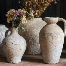 庞贝余晖系列复古手工艺术红陶土陶罐花瓶花器装饰器皿摆件