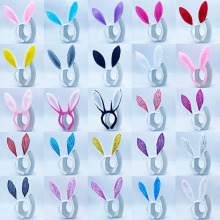 厂家毛绒兔耳朵发箍头饰复活节兔子发夹头箍亚马逊微商地摊小礼品