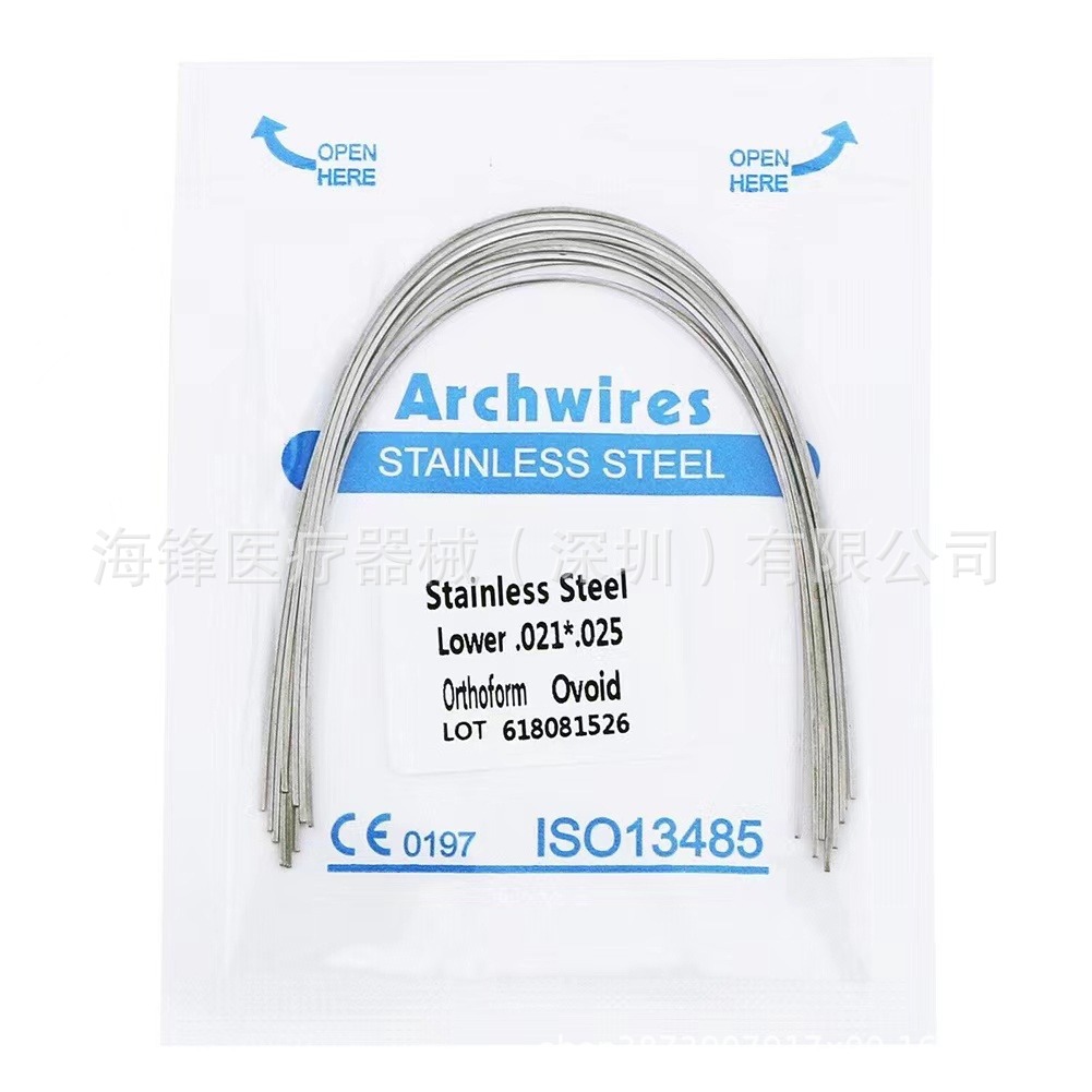 Ortodoncia dental Alambre de arco de acero inoxidable Alambre redondo súper elástico Alambre cuadrado Alambre preformado Alambre de ortodoncia Ovalos 10 paquetes