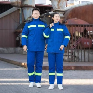冬季劳保服棉衣套装定制LOGO加宽反光条脱卸棉服棉裤刺绣汽修棉袄