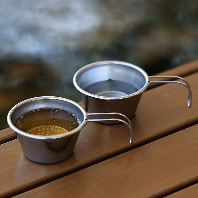 Small shot glass for camping, handheld tableware stainless steel