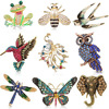 Animal pearl chest needle bee frog frog dragonfly, woodpecker chest flower owl elephant leopard peacock peacock