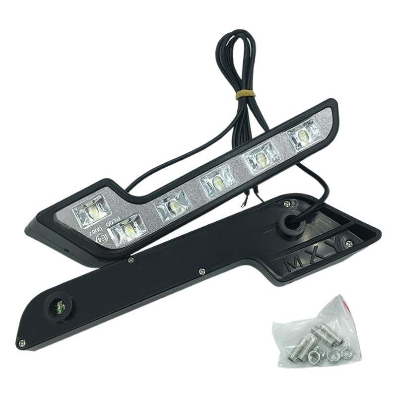 Comercio exterior Venta caliente coche piraña 7 en forma de L brillante impermeable diurna luz 12LED luz diurna