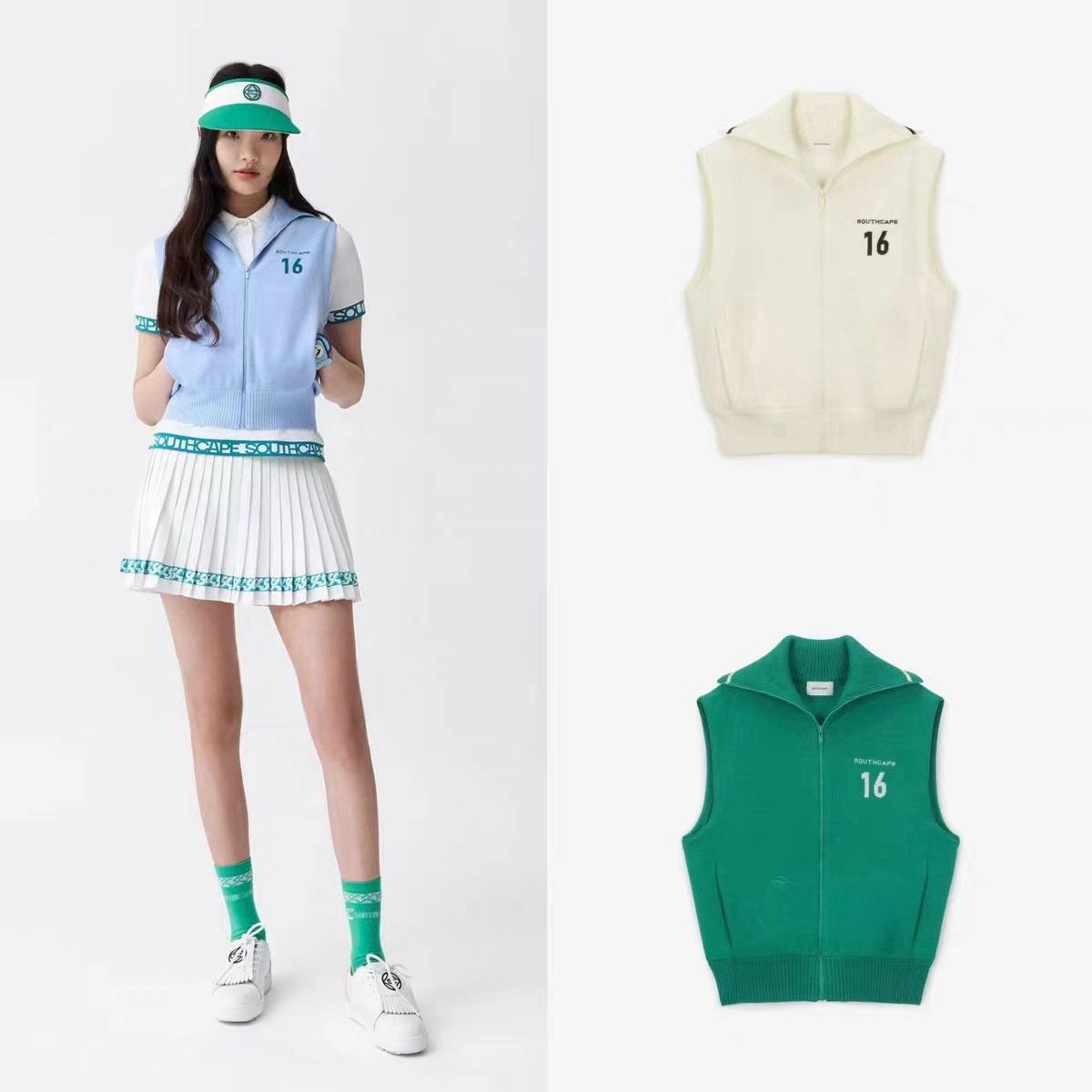 Southcape Golf Clothing Women's 23 Spring and Summer Lapel Zipper Sleeveless Vest Versatile 4 Colors Sports