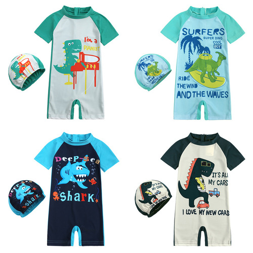 2024 new children's swimsuits, one-piece harems, boys and girls, large, medium and small children's sun protection swimsuits, baby swimsuits
