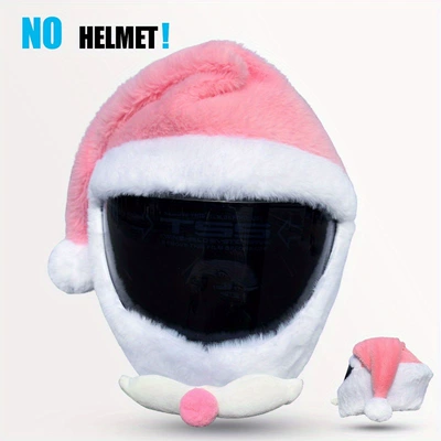 Helmet Protective Cover Motorcycle | Dəbilqə (Kaska) aksesuarları - pink-santa-hat