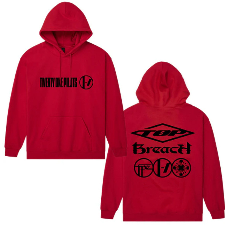 Breach Red Hoodie European and American Rock Twenty One Pilots Hoodie Red Hoodie Breach Red Hoodie European and American Rock Twenty One Pilots Hoodie Red Hoodie