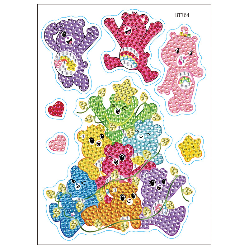 Nuevos pegatinas de taza de agua transfronterizas para niños dibujos de diamantes aleatorios pegatinas hechas a mano diy pegatinas de diamantes unicornios de dibujos animados mayorista