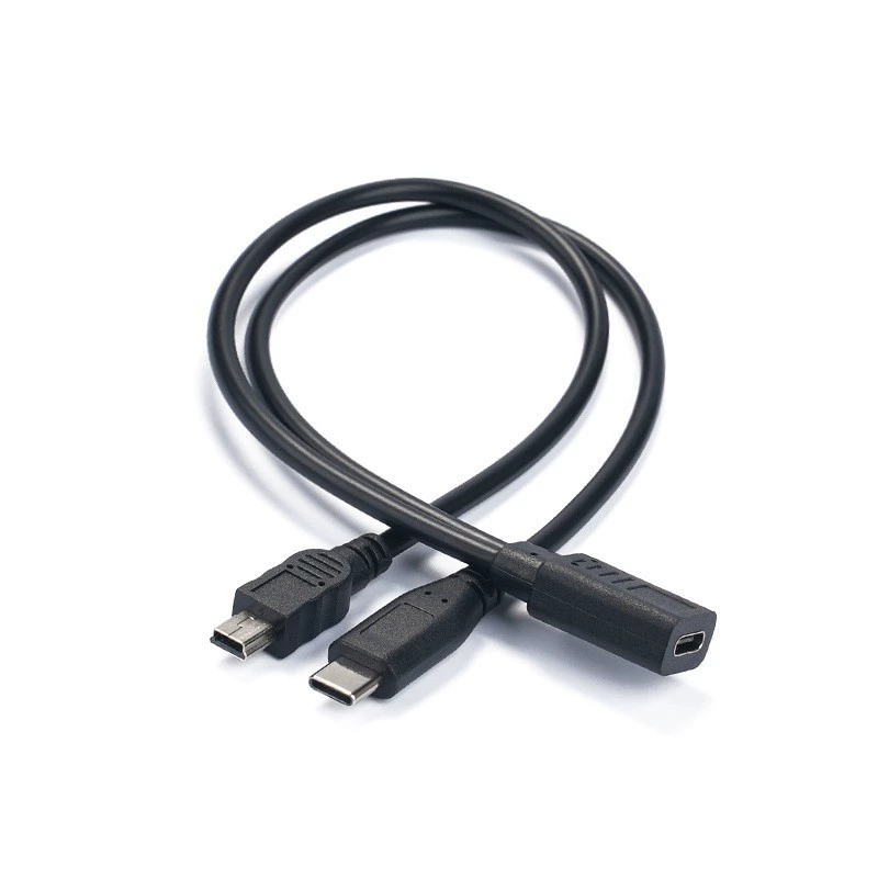 Type-C female to 2 USB micro mini USB 1/2 3A мобильный телефон планшет зарядный кабель