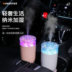 2024年新型永生花加湿器USBプラグイン車載オフィスデスクトップ静音七彩空気加湿器
