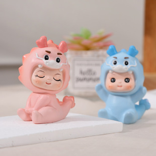 Zodiac dragon baby baking decoration resin crafts student gift photo props desktop decoration cake decoration