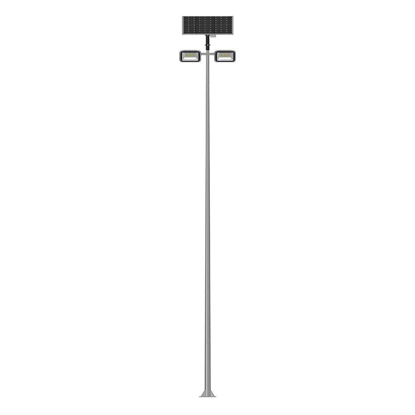 Luz de poste medio solar fábrica directa 8 M 10m150W corte azul de doble cabeza de luz de poste alto